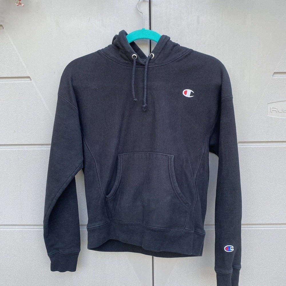 Champion Reverse Weave Hooded Sweatshirt Women’s Size Small Cropped